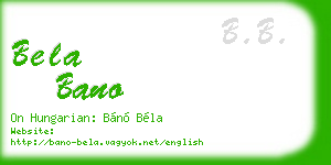 bela bano business card