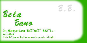 bela bano business card